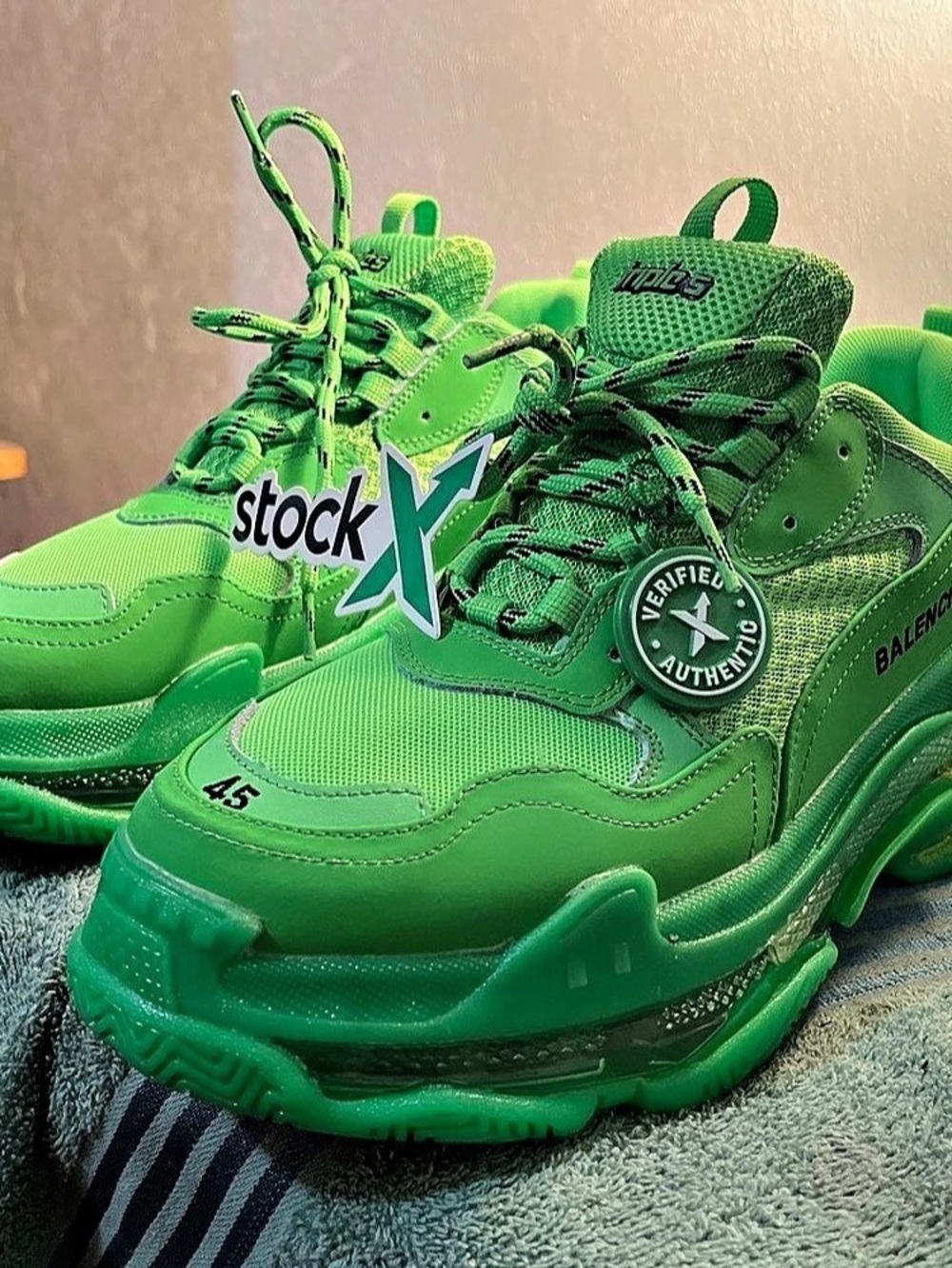 Balenciaga Triple S Clear Sole - Green Sneakers Green EU 45